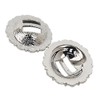 Set of 2 pcs 1-1/4" Saddle Bright Silver Round Slotted