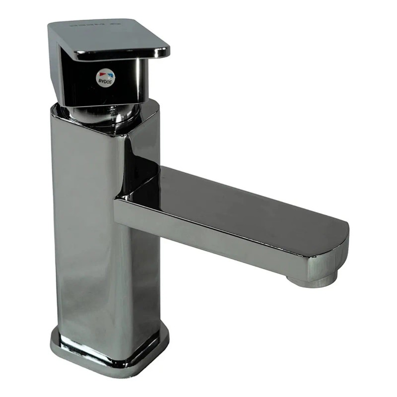 Monomando Lavabo Bano Cuadrado Grifo Plateado Mezcladora Acabado Cromado