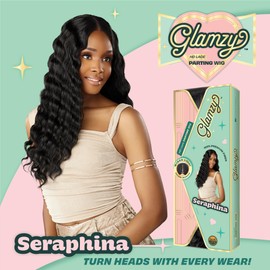 Sensationnel Glamzy Lace Part Wigs - Seraphina Glueless Hand Tied Wider V Parting Synthetic Hair (CHOCOLATECOPPER)
