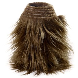 Shaggy Plush Faux Fur Fabric Precut Strips Fluffy Fuzzy Craft Furr for Gnomes Beard Hair Cosplay Costume Dwarf Decoration (Dark Brown, 2x60 inch)