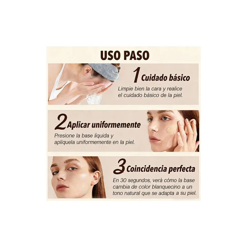 Bases Maquillaje 4 En 1 Spf50 Proteccion Solar Antiagua 30ml