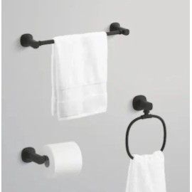 Kohler Ealing Three-piece Bathroom Accessory Set In Matte Black New