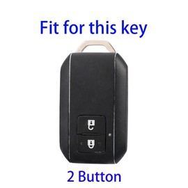 TECART Soft TPU Key Case Cover Fit for Suzuki Ertiga Swift Key Fob Keychain Key Shell Box Accessories Protector 2 Button, C-White, Cat-Keychain