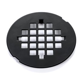 Shower Drain Cover, 4-1/4” Od Black Snap-in Shower Drain Strainer Round Showers Drains Showers Strainer Grid Easy-to-Install Bath Drains Cover Stainless Steel Replacement Floor Covers