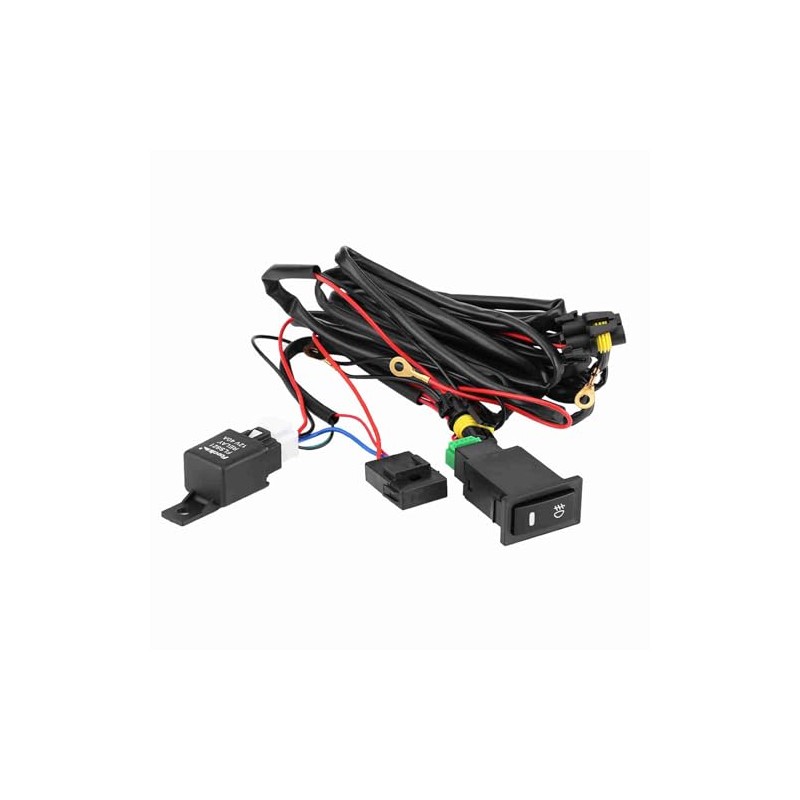 Universal 12V LED Fog Light Switch Wiring Harness Kit with