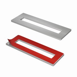 Sliding Aluminium Barn Door Handle Set 2 Pack STQ Adhesive Finger Pull for Pocket Closet Doors - no Screws or Hardware Required Complete Kit (Silver)