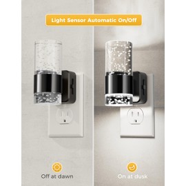 L LOHAS LED Night Light,Dimmable Night Lights Plug into Wall, Acrylic Nightlights with 0-100 LM Adjustable Brightness, 5000K Plug in Night Light with Dusk to Dawn Sensor, for Bathroom Hallway