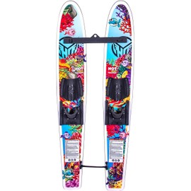 HO Hot Shot Trainer Skis w/Adjustable Horseshoe Bindings & Trainer Bar/Rope Floral/Black