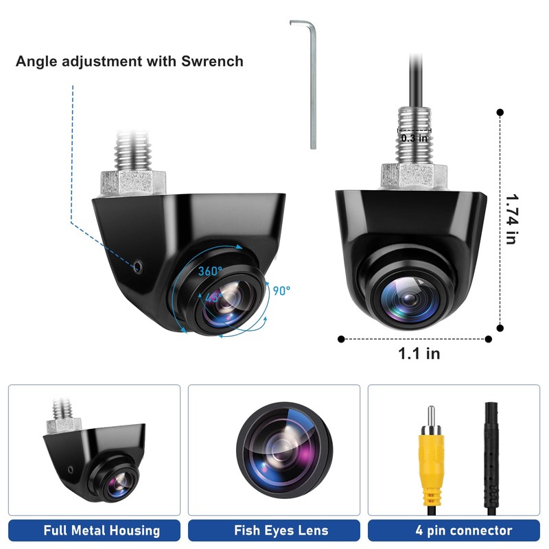 HD Backup Camera for Car Universal Front/Side/Rear Camera for 12V