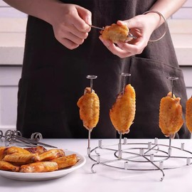 Skewer Stand, 304 Stainless Steel Air Fryer Skewer Rack Compatible with Instant Pot 8 Qt, Kabob Holder for Kitchen Grilling Chicken Meat Barbecue