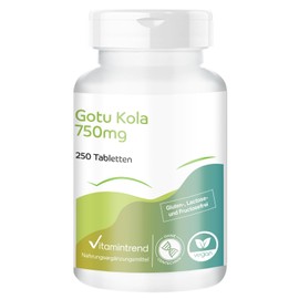 Vitamintrend Gotu Kola 750 mg, 250 Tablets, High Dose Gotu Kola Extract 6:1 with Vitamin C & Zinc, Dietary Supplement Vegan without Magnesium Stearate, Made in Germany