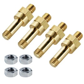Ampper 3/8"-16 Brass Long Stud Side Post Battery Terminal Bolt, Standard Battery Side Post Extender Stud Compatible with GM Post, Pack of 4