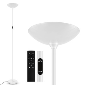 BoostArea Dimmable Floor Lamp,30W 3000LM Super Bright LED Torchiere Standing Lamp with Remote & Touch Control,71 in Tall Pole Sky Modern Floor Lamps for Living Room Bedroom Office,2700k-6500k,White