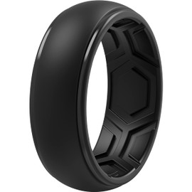 ThunderFit Silicone Rings for Men, Breathable Edition Step Edge Rubber Engagement Bands 8.4mm Wide 2.2mm Thick - 1/4/7 Variety Multipack (Pack A, 12.5-13 (22.2mm))