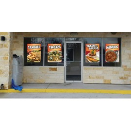 Tacos de birria Decal Window Sticker Mexican Food Truck Concession Vinyl Restaurant Taqueria Sign (36" x 24")