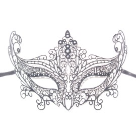 La Maschera del Galeone BLACK LASER CUT METAL VENETIAN MASK MASQUERADE MASKS