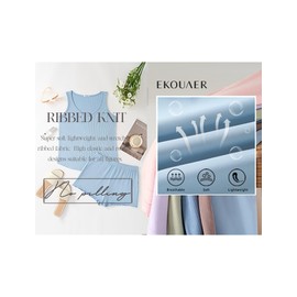 Ekouaer Womens Pajamas Set Ribbed Knit Soft Pj Sets Tank Top and Shorts Sleepwear Loungewear Ruffle Hem Nightwear Grey M