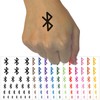 Bluetooth Symbol Temporary Tattoo Water Resistant Fake Body Art Set