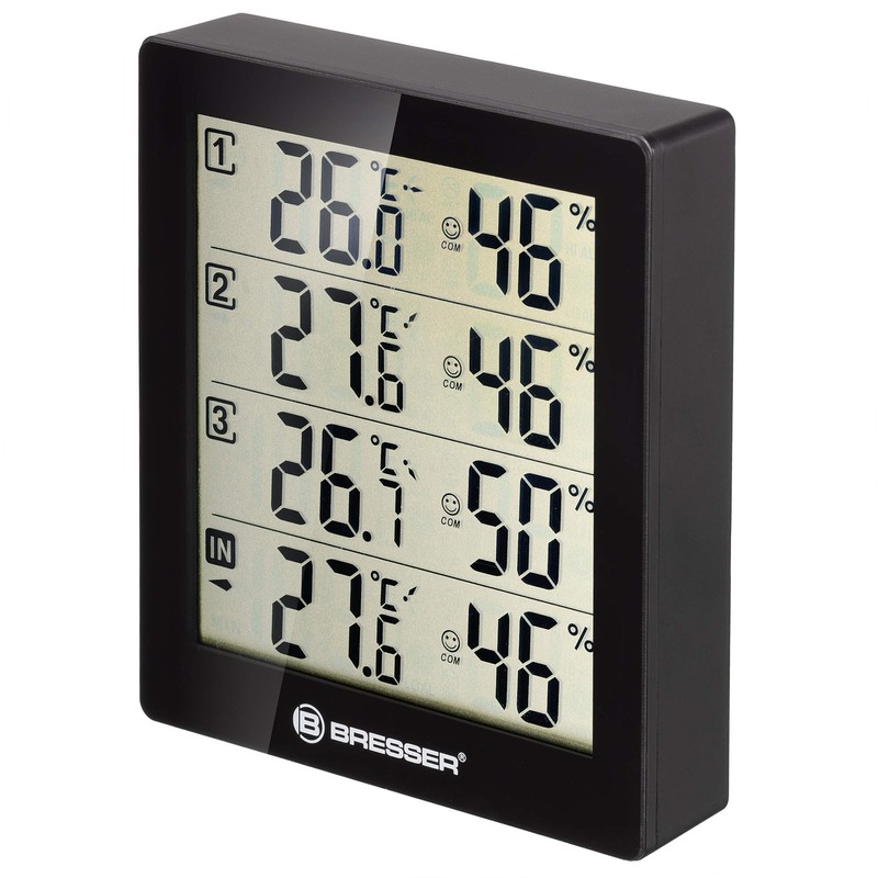 Bresser Temeo Hygro Quadro Thermometer with 3 Outdoor Sensors