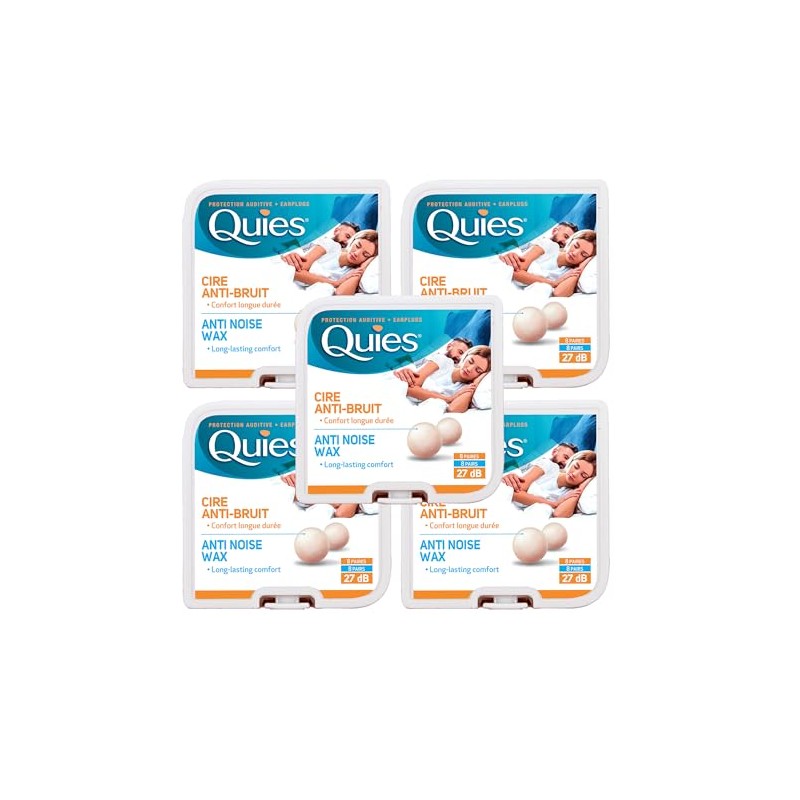 5 x Quies Wax Ear Plugs 8 Pairs Five packs
