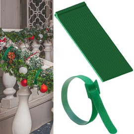 16 Inches Christmas Garland Ties 100 Pcs Green Adjustable Holiday Garland Ties Reusable Nylon Garden Plant Cable Straps for Christmas Tree Wreath Stairways Railings Decoration