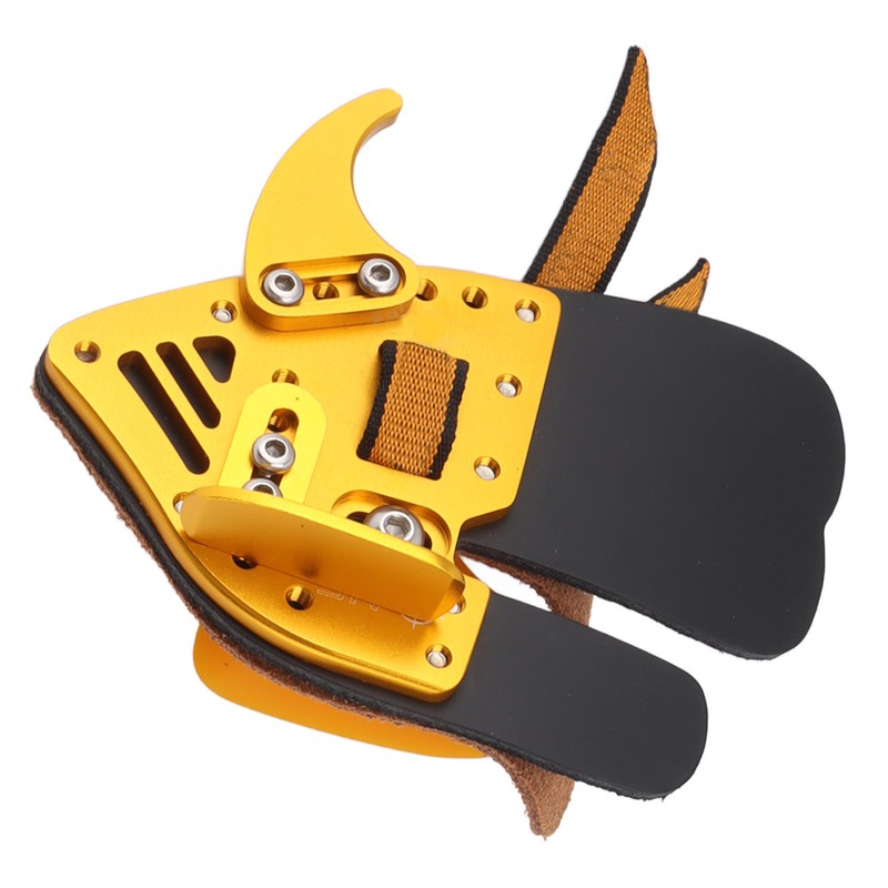 Shooting Tabs Golden Gold and Black Leather Archery Finger Guard