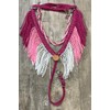 fringe breast collar paracord horse tack pink ombre