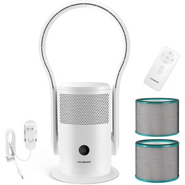 HAUSHOF Bladeless Tower Fan Air Purifier Conditioning Fan,Remote Touch Control