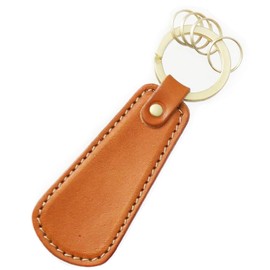 Polcolosso Shoehorn Key Ring, Original Tochigi Leather, Made in Japan, Genuine Leather, Camel