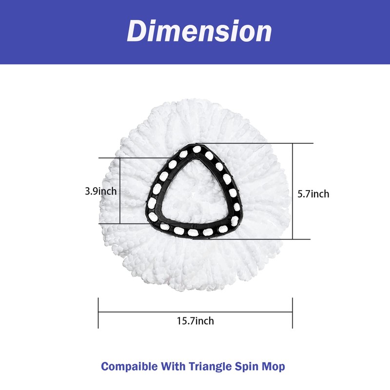 Spin Mop Replacement Head 4 Pack Mop Refill Compatible with