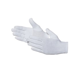 Jah Oekotex 580 Cotton Gloves Medium Weight Reinforced 12 Pairs White Size 8