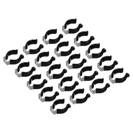 MECCANIXITY T8 U Clips Holder Bracket for LED Light Bulb Mounting Bracket Support Stainless Steel Fluorescent Tube Holder Pipe Clamps Spring Holder Tool Clips, Black Pack of 20
