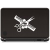 Hair Stylist Salon Scissors Comb Hibiscus Decal Sticker for Car