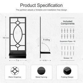 Candle Wall Sconces Set of 2, Black Metal Wall Art Decor, Minimalism Wall Candle Holder for Living Room, Dining Room, Bedroom, Bathroom (2 Pack, 16.5 x 7 in)