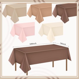 Jinei 10 Pcs Boho Plastic Tablecloth Disposable Rectangle Table Cloths Bulk Boho Table Covers Wedding Baby Shower Harvest Party Holiday Home Decor 54 x 108