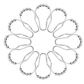 A- LIFE Shower Curtain Rings Curtain Ring Hooks Curtain Hooks 20-Piece Set Sliding Rings Firmly Fixed