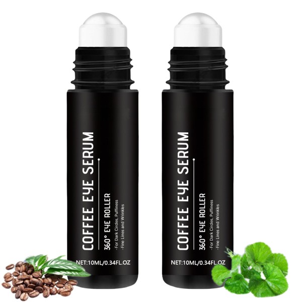 2PCS Caffeine Eye Serum for Men, Eye Roller for Dark