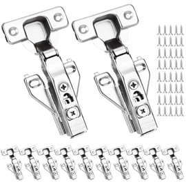 10 Pack 1/2'' Overlay Soft Close Cabinet Hinges – 105° 3D Adjustable Clip-On Concealed Cupboard Hinges for Kitchen Cabinet Doors, Hidden Cabinet Door Hinges with Screws