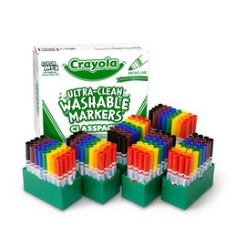 Crayola Ultra Clean Washable Markers, School Supplies Classpack, Broad Line, 8 Colors, Pack of 192