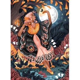 Ceaco – Mystic Moth Lady - 300 Piece Jigsaw Space Saver Puzzle – Puzzles for Smaller Spaces and Surfaces