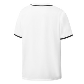 YWIES Mens Button Down Plain Baseball Jersey, Blank Softball Team Uniform, Hip Hop Hipster Short Sleeve Active Shirts White
