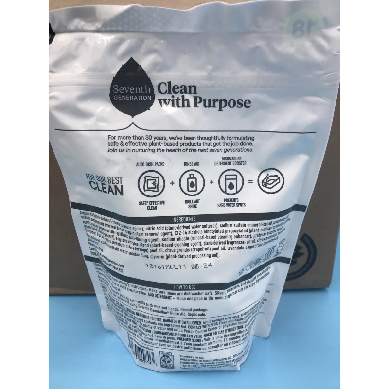 Seventh Generation 12 Seventh Generation Power Plus Dishwasher Detergent, Fresh