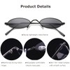 Armear Vintage Oval Sunglasses Small Narrow Round Metal Frame Hippie