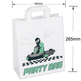 AK Giftshop Go Kart Karting Party Bags Goody Loot Treat Gift Bags (Pack of 6)