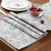 TOPICK Spring Table Runner Linen Farmhouse Table Cloth Blue Floral