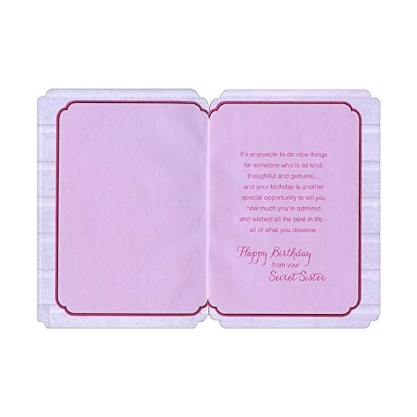Designer Greetings Pink Daisies in Jar Secret Sister Birthday Card