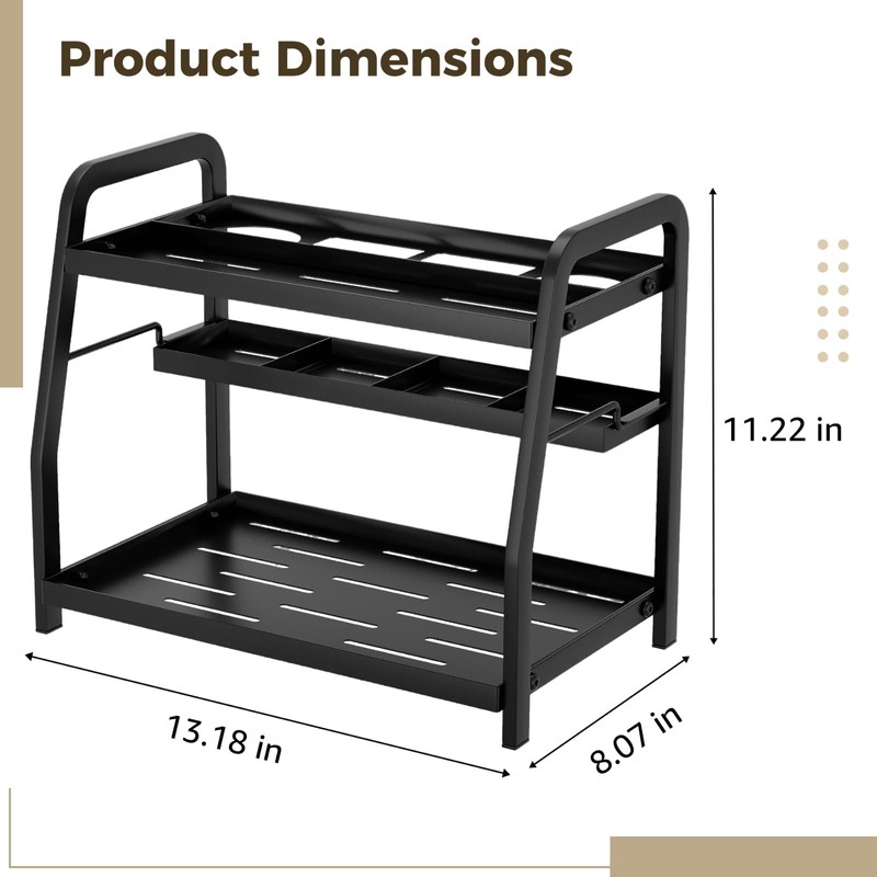 Hair Tools Organizer, 2-Tier Storage Countertop Organizer with Multiple Compartments