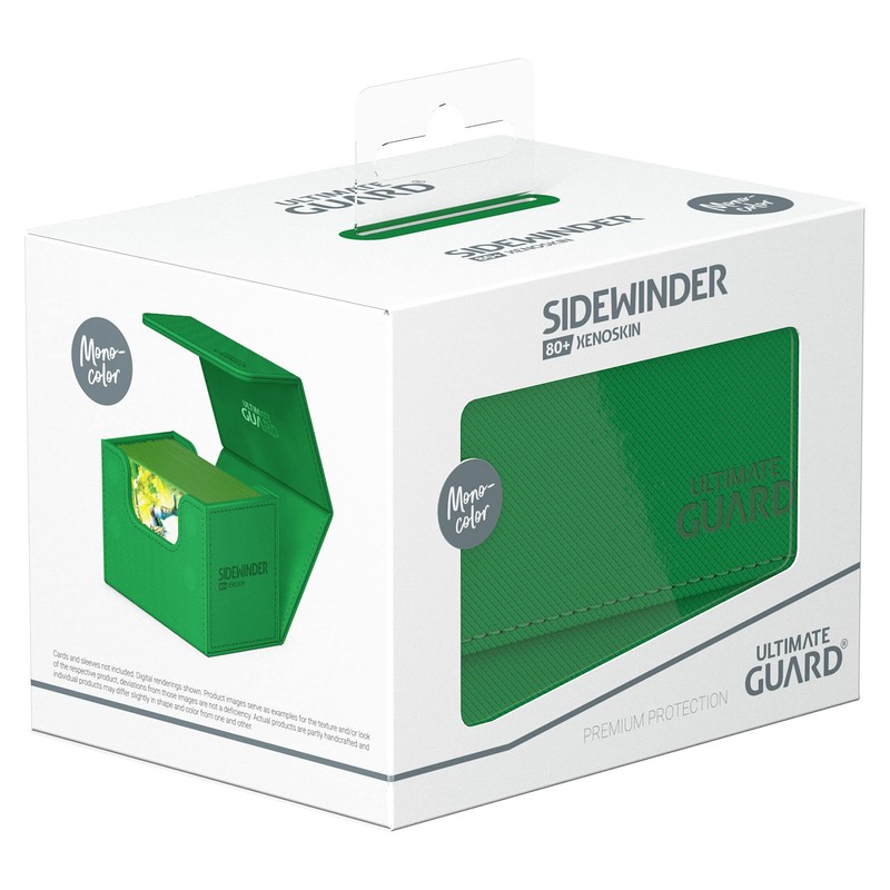 Ultimate Guard Sidewinder 80+ Xenoskin Monocolor Deck Box, Green