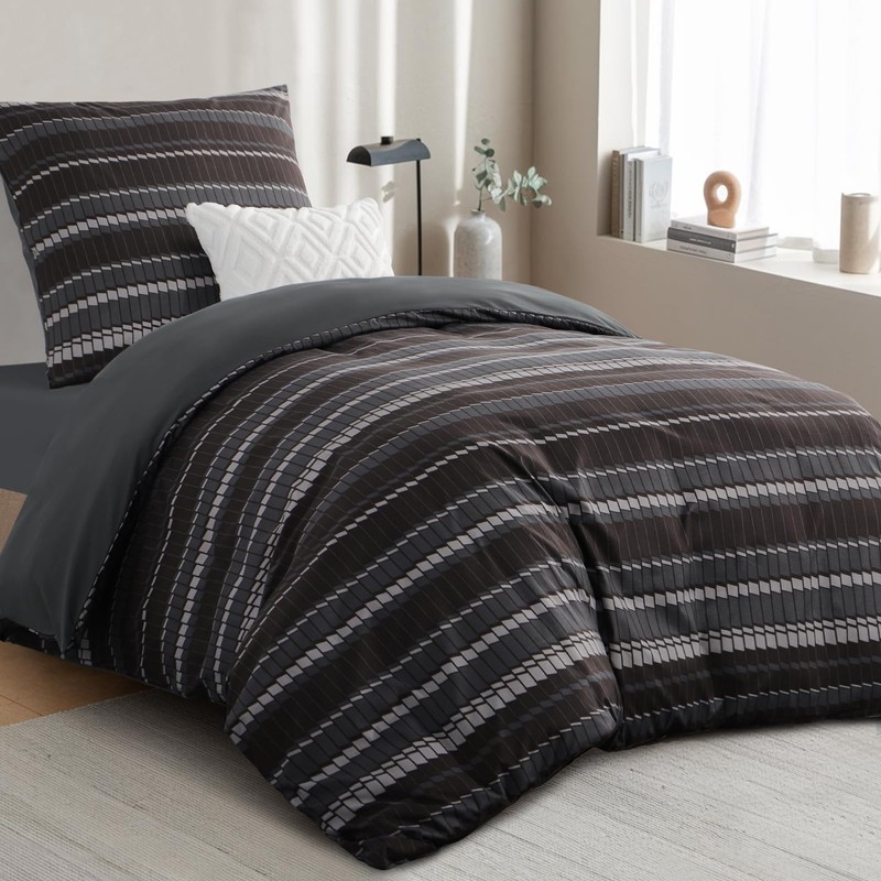 RUIKASI Bed Linen 155 x 220 cm 2-Piece Dark Duvet