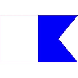 StickerTalk Alpha Scuba Diver Down Flag Vinyl Sticker, 5 inches by 3 inches